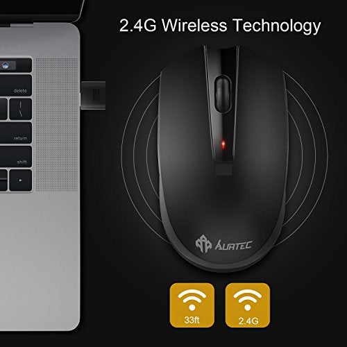 AURTEC Type C Wireless Mouse, AURTEC 2.4GHz USB-C Wireless Mice for Laptop and More USB-C Devices - Image 2