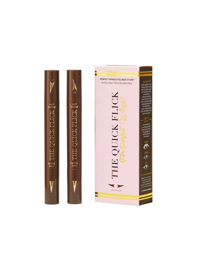 The Quick Flick Wings Eyeliner Stamp FeltTip Liquid Eyeliner WaterandSmudgeProof Cat Eyeliner Hot Fudge Liquid Eyeliner Pen To The Point 10mm (2mm Thickest) Winged Eyeliner Stamp 2 Pens  - Image 2