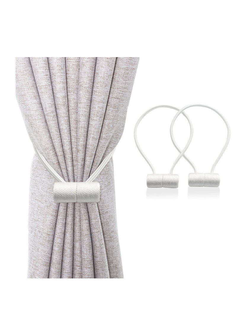 SYOSI Magnetic Curtain Tiebacks Clips, 4Pcs Curtain Holdbacks, Decorrative Drapery Rope Tie Backs, for Home Office Decorative Blackout Sheer Twist Curtain Window Decor - Image 1