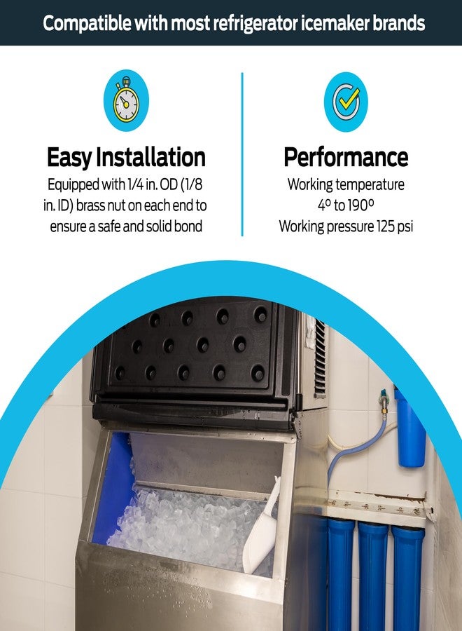 إيست مان موصل مياه مرن من مادة البولي إيثيلين تيريفثالات (PEX) بطول 8 أقدام من إيستمان مع صواميل نحاسية، 48316 - Image 3