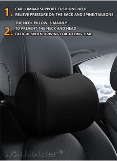 WinHolder Car Back Cushion Lumbar Support And Car Neck Pillow Kit Memory Foam Erognomic Design Universal Fit Muscle Pain And Tension Relief For Car Seat  - Image 4
