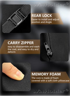 WinHolder Car Back Cushion Lumbar Support And Car Neck Pillow Kit Memory Foam Erognomic Design Universal Fit Muscle Pain And Tension Relief For Car Seat  - Image 5