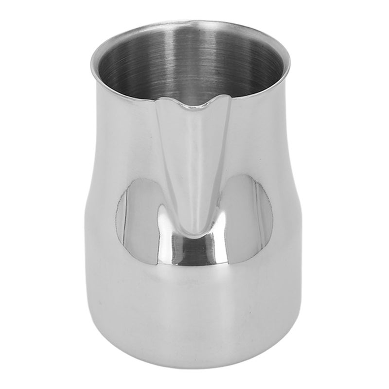 Milk Frothing Pitcher: 350Ml Silver 304 Stainless Steel Rustproof Heatproof - Olecranon Type Spill-proof Stable Wide Bottom Latte Art Pitcher for Home Baristas Coffee Shops - Image 3