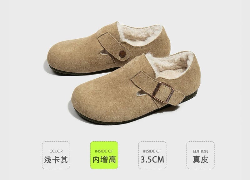 Baotou Half-Slip Birkenstock Shoes For Women, New Style, Vintage Leather Mules, Flat Casual Genuine Leather Ugly-Cute Birkenstock Shoes - Image 1