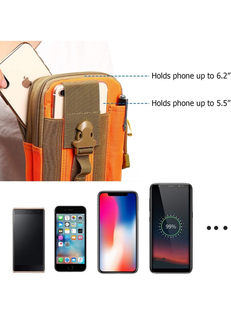 حقيبة خصر تكتيكية EDC Molle لحزام الخصر، حقيبة هاتف، حافظة، حقيبة حمل للهواتف الذكية والأدوات - Image 3