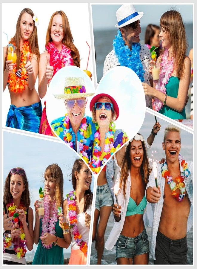 Garma 36 Counts Hawaiian Leis Necklaces Bulk, Tropical Flower Lei Hawaiian Luau Party Decorations Favors, Beach Hawaii Luau Party Supplies, Hibiscus Flowers Tiki Summer Pool Decor Supplies - Image 5