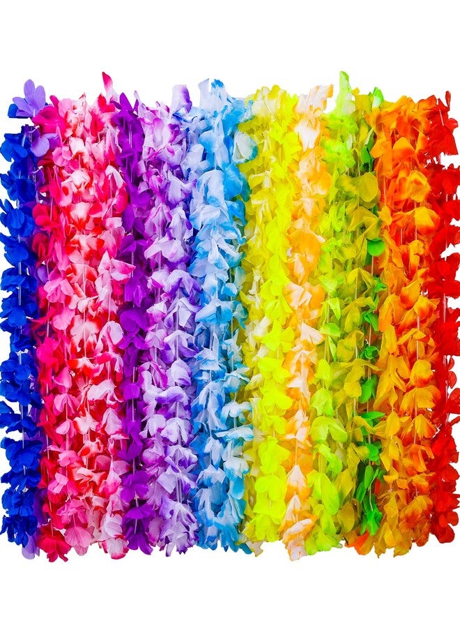 Garma 36 Counts Hawaiian Leis Necklaces Bulk, Tropical Flower Lei Hawaiian Luau Party Decorations Favors, Beach Hawaii Luau Party Supplies, Hibiscus Flowers Tiki Summer Pool Decor Supplies - Image 1
