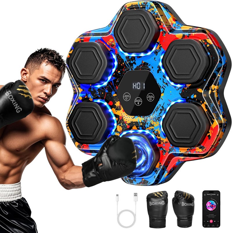 TGLLM Music Boxing Machine, Smart Bluetooth Boxing Machine for Adults & Kids, Boxing Machine Wall Mounted Music, Boxing Training Machine with Boxing Gloves for Home, Office, Gym - Image 1