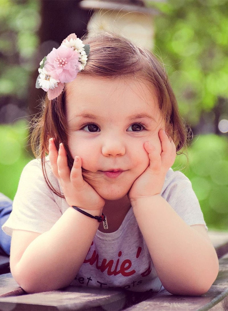 KASTWAVE 6Pcs Flower Clips Set Hair Accessory for Girls, Floral Hair Bow for Baby Toddlers Teen Girls Gifts - Image 3