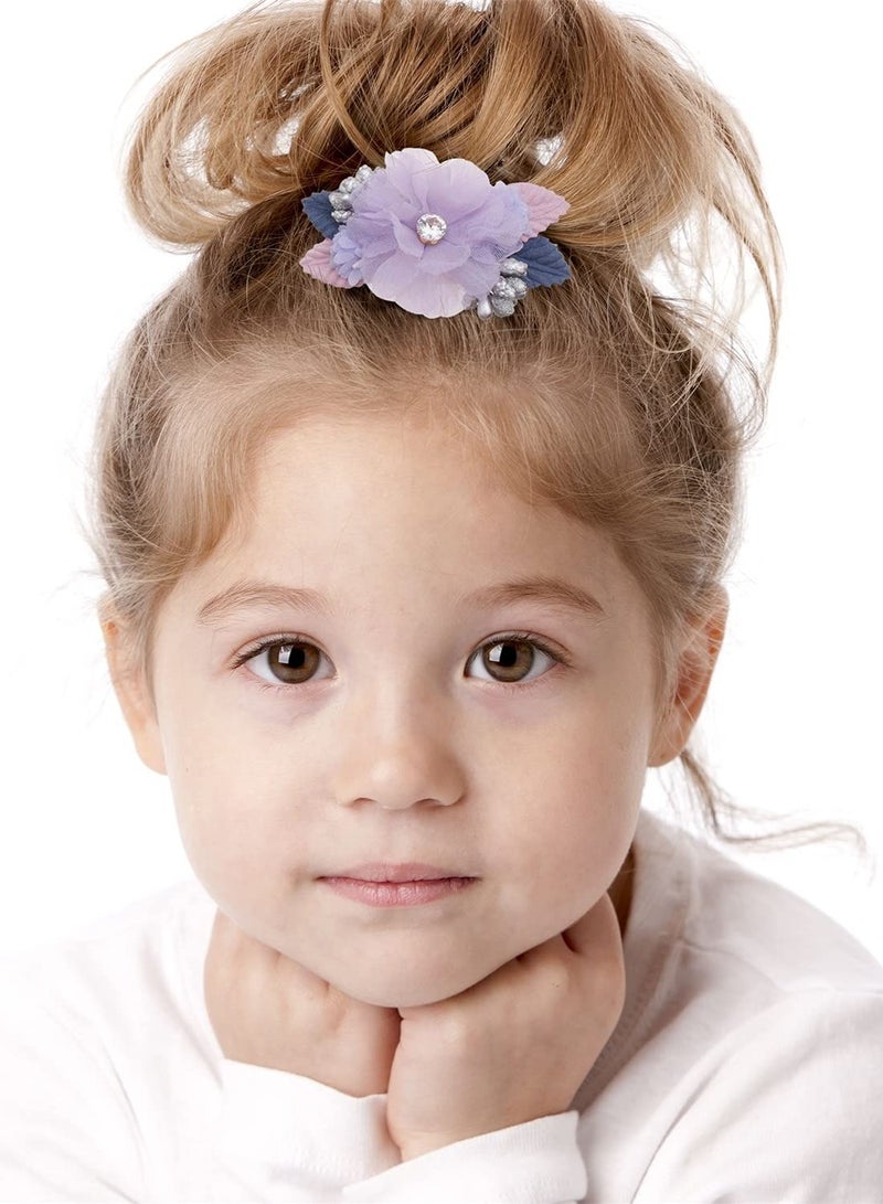 KASTWAVE 6Pcs Flower Clips Set Hair Accessory for Girls, Floral Hair Bow for Baby Toddlers Teen Girls Gifts - Image 2