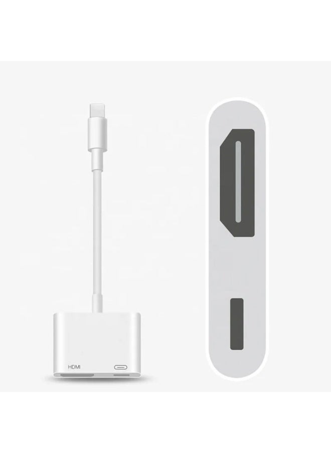 Lightning To Hdmi HD Cable For Apple Mobile Phone To TV HD Video Converter-Color:White-Line Length:20CM