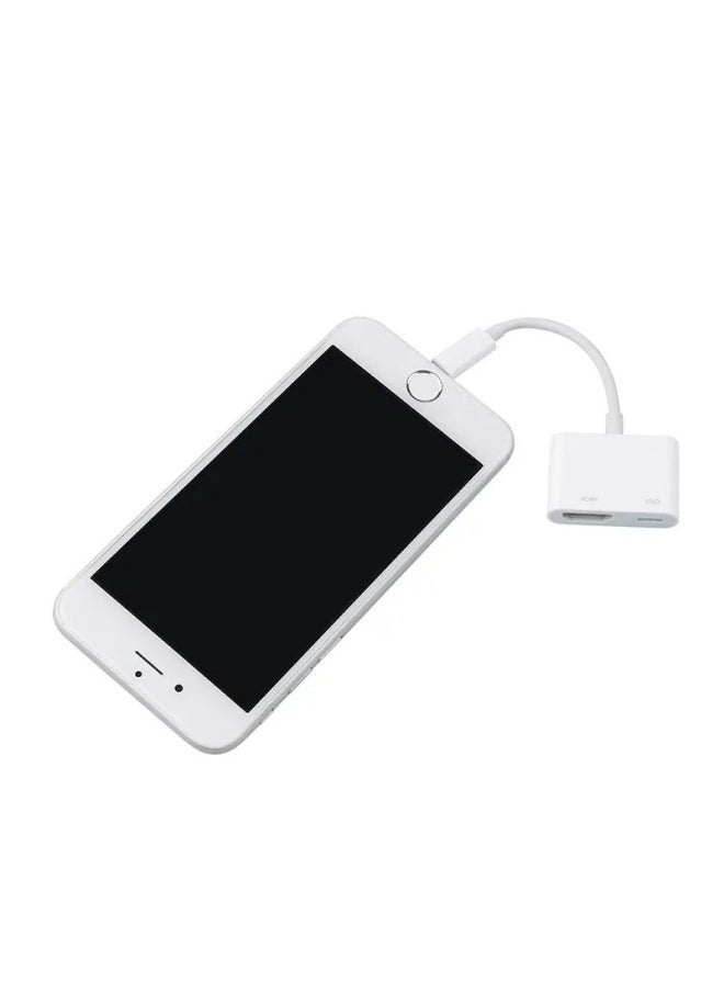 Lightning To Hdmi HD Cable For Apple Mobile Phone To TV HD Video Converter-Color:White-Line Length:20CM