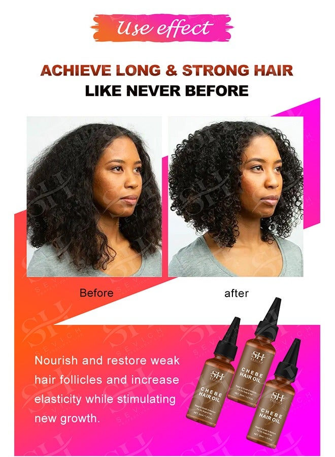 Sevich 100% Naturals Chebe Hair Oil，African Chebe Powder Serum, Hair Loss Treatments Repair Damaged Moisture Hair Regrowth Treatments 30ML - Image 3