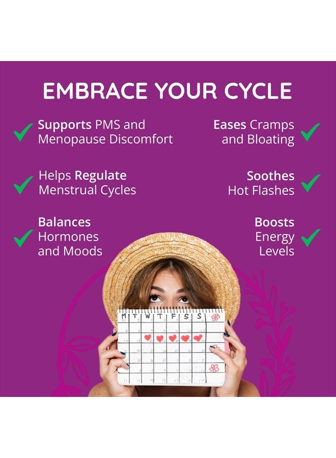 HAPPY HEALTHY HIPPIE Hormone Balance for Women - PMS Support Supplement & Menopause Supplements for Women | Mood Support, Bloating Relief, PMDD | Black Cohosh, Chasteberry Supplement for Women, 60 Ct - Image 2