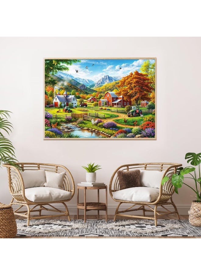 1000 قطعة لغز نمط الرسم الزيتي للتجول الافتراضي للقرية - استمتع بمزيج مثالي من الهدوء والفن - Image 3