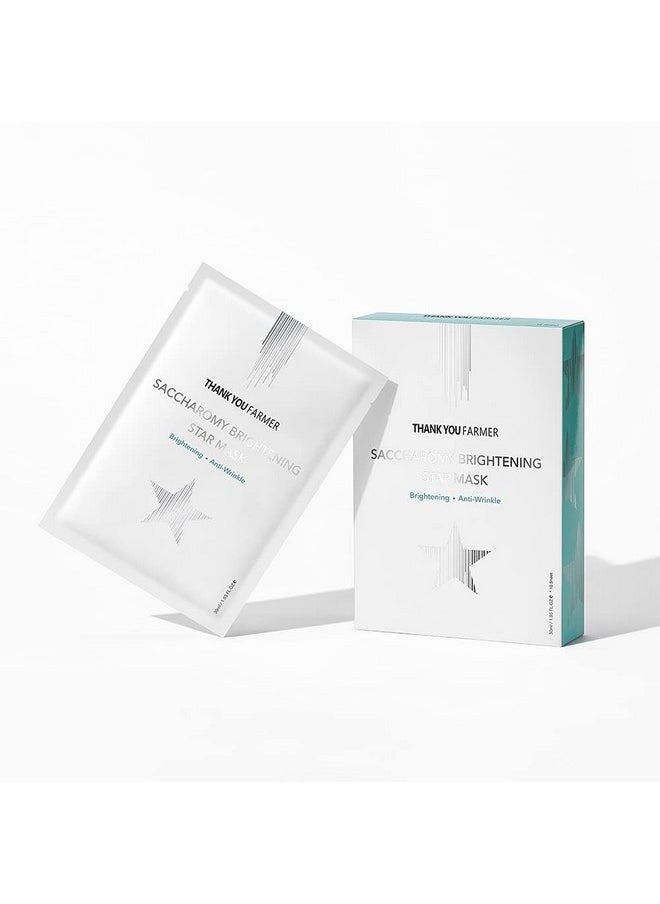 THANKYOU FARMER - Saccharomy Brightening Star Mask (10Ea) Phyto Mucin Essence For Glowing Niacinamide Fermented Rice Saccharomyces Korean Sheet Mask For Dry And Dehydrated Skin (10) - Image 1