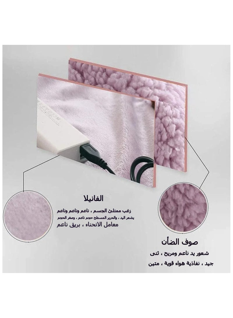 general Electric Heated Blanket Outdoor Soft Flannel Heated Wrap Electric Throw Blanket Portable USB Throw Heating Pad Travel Double the comfort 60*80 - Image 2