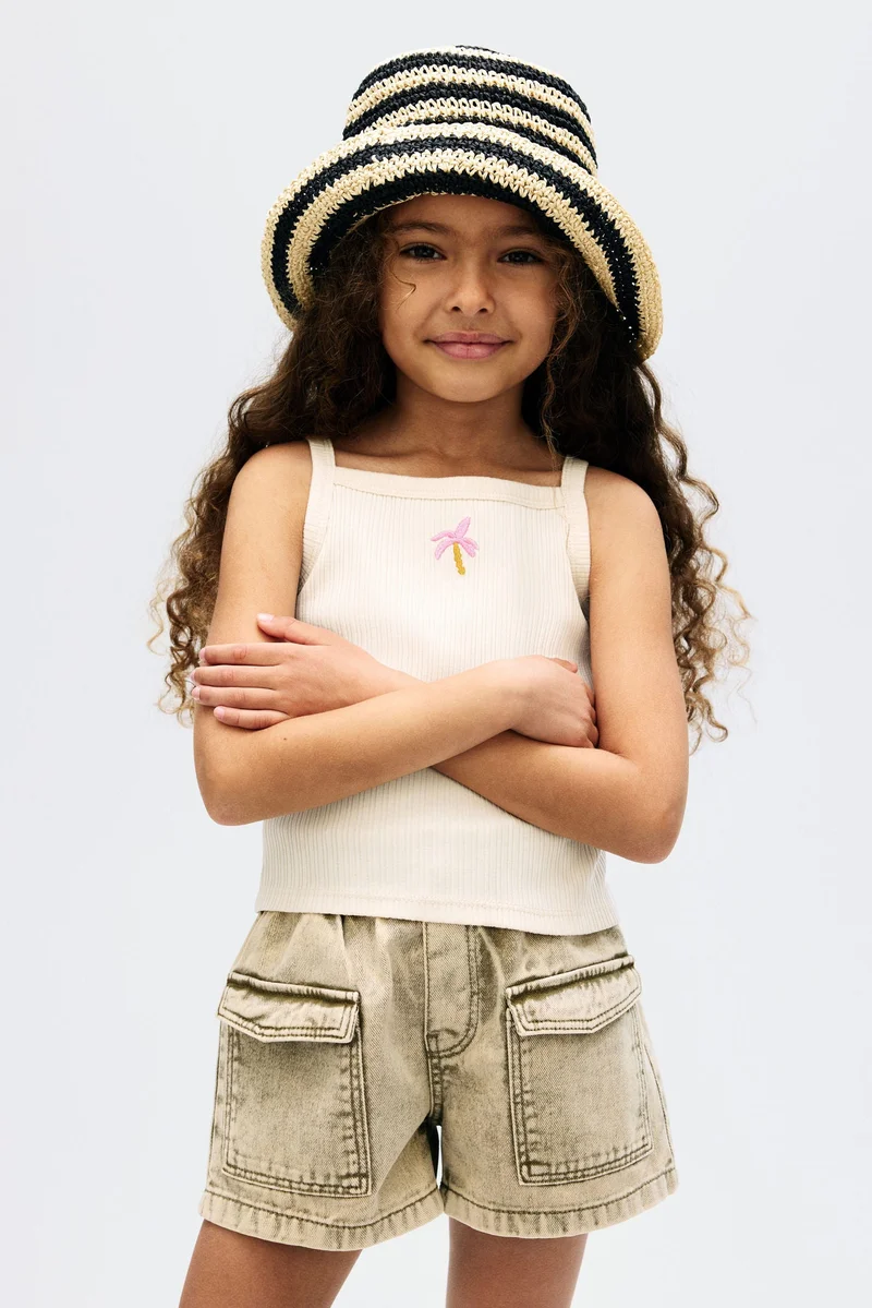 H&M Embroidery-detail strappy top