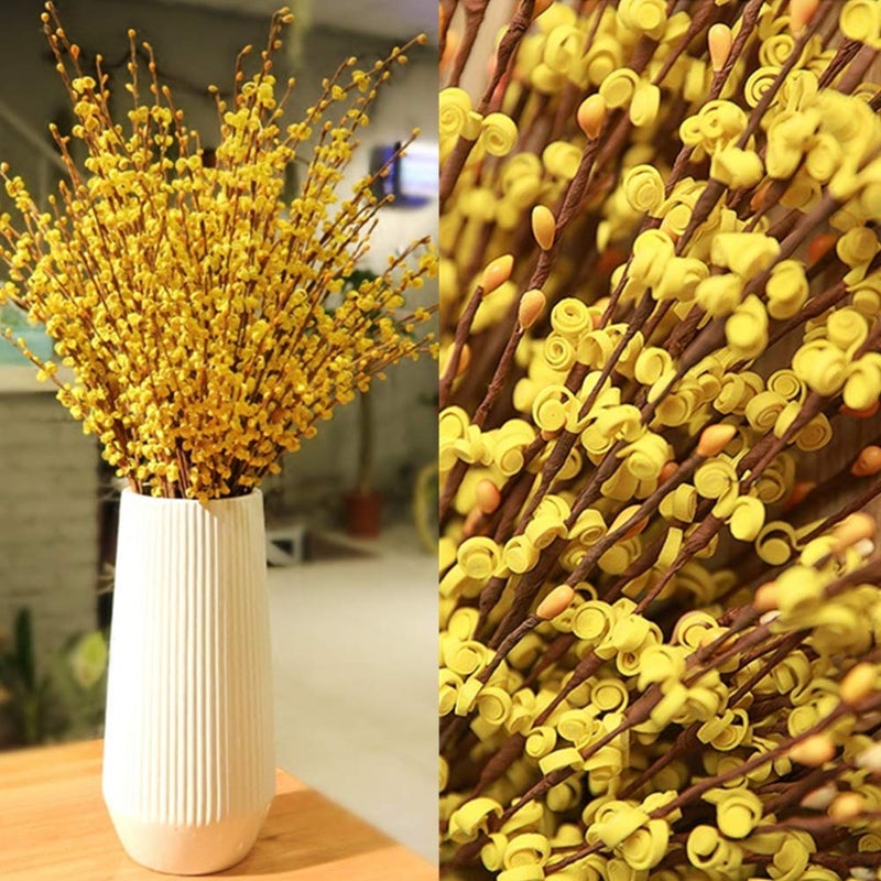 Wootkey 5 Pcs 29.5" Long Jasmine Artificial Yellow Flowers Fake Jasmine Flowers Bouquet Fall Stems for Vases Home Office DIY Floral Art Wedding Party Dried Fall Branches - Image 2