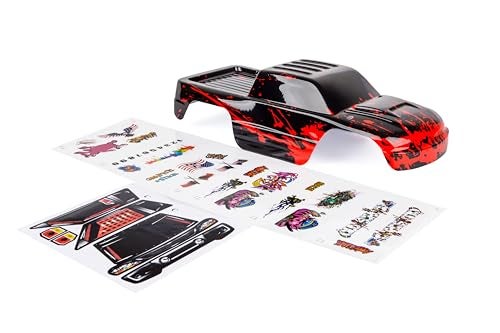 SummitLink Custom Body Compatible for 110 Scale RC Car or Truck Truck not Included Muddy Red Over Black - Image 5