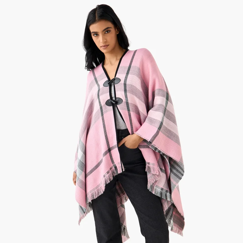 2Xtremz 2Xtremz Long Acrylic Asymmetric Reversible Poncho