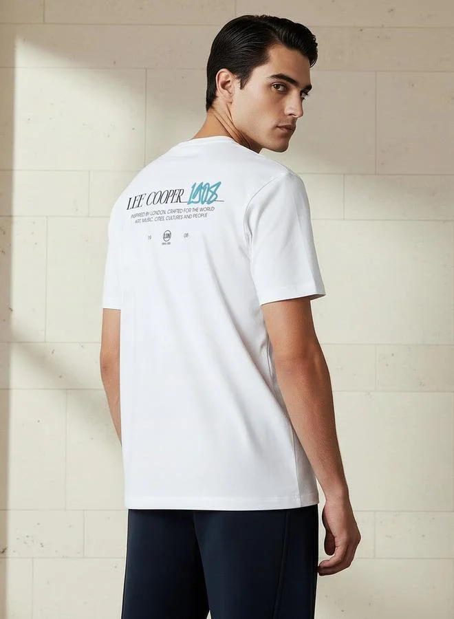 Lee Cooper  Lee Cooper Men Regular Fit Crew Neck Short Sleeve Printed T-shirt for Men | Best Price UAE