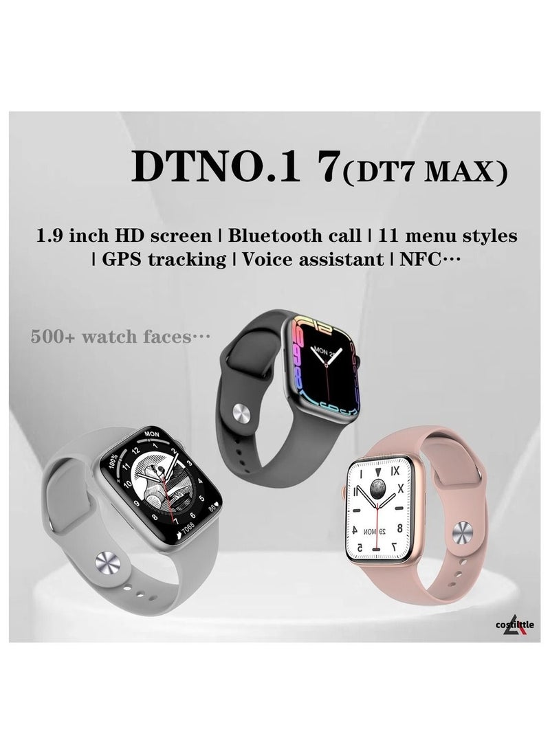 Generic - DT7 Max Smartwatch N0.1 GPS Wireless Charging Smart Watch For iPhone, Android - Black - Image 1