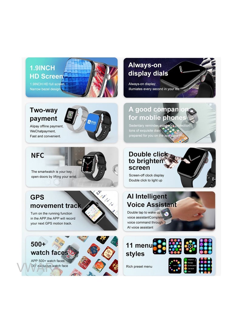 Generic - DT7 Max Smartwatch N0.1 GPS Wireless Charging Smart Watch For iPhone, Android - Black - Image 1