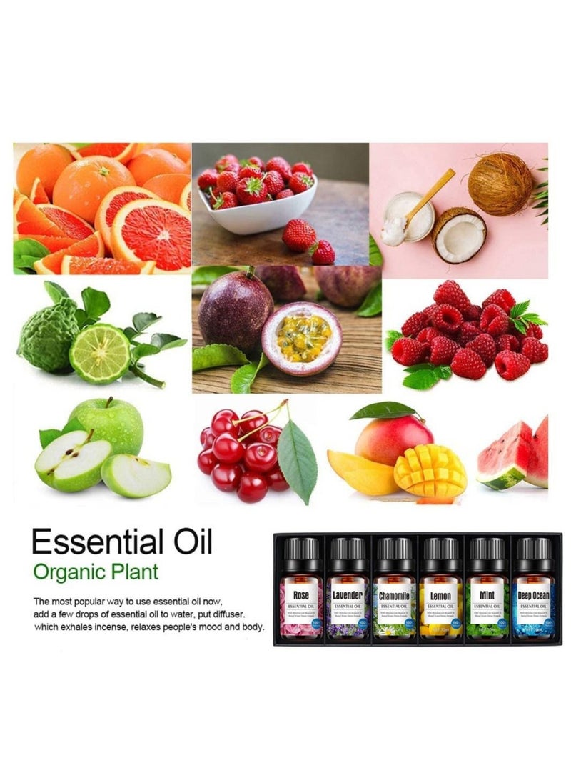 TYCOM - TYCOM essential Oil 6x10 mL Diffuser Oil Rose Lavender Chamomile   Lemon Mint & Deep Ocean - Image 1