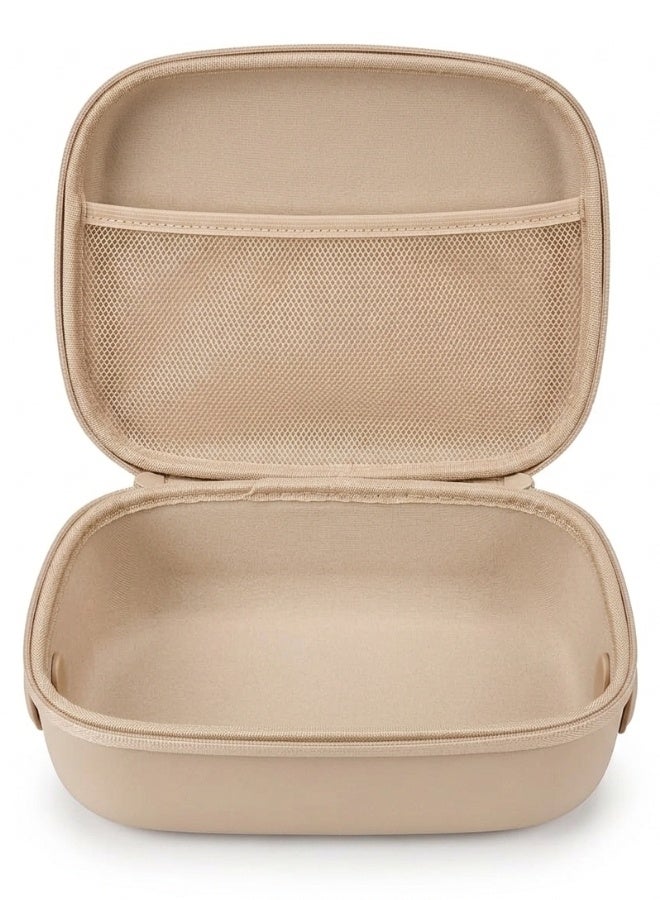 شنطة مكياج للسفر مقاومة للماء من EVA – منظم مستحضرات تجميل بسعة كبيرة بتصميم مزدوج الطبقات مع فتح 180 درجة، فواصل قابلة للإزالة ومكان مخصص للفرش، مقبض محمول قابل للدوران، سهلة التنظيف لتخزين المكياج والعناية بالبشرة والإكسسوارات - Image 2