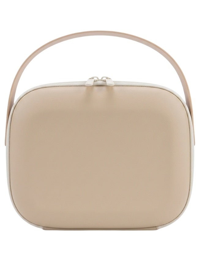 شنطة مكياج للسفر مقاومة للماء من EVA – منظم مستحضرات تجميل بسعة كبيرة بتصميم مزدوج الطبقات مع فتح 180 درجة، فواصل قابلة للإزالة ومكان مخصص للفرش، مقبض محمول قابل للدوران، سهلة التنظيف لتخزين المكياج والعناية بالبشرة والإكسسوارات - Image 5