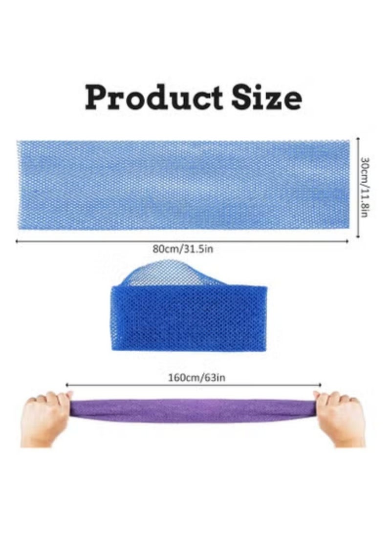2-Piece Set African Net Exfoliating Long Body Scrubber Bath Sponge - Image 3