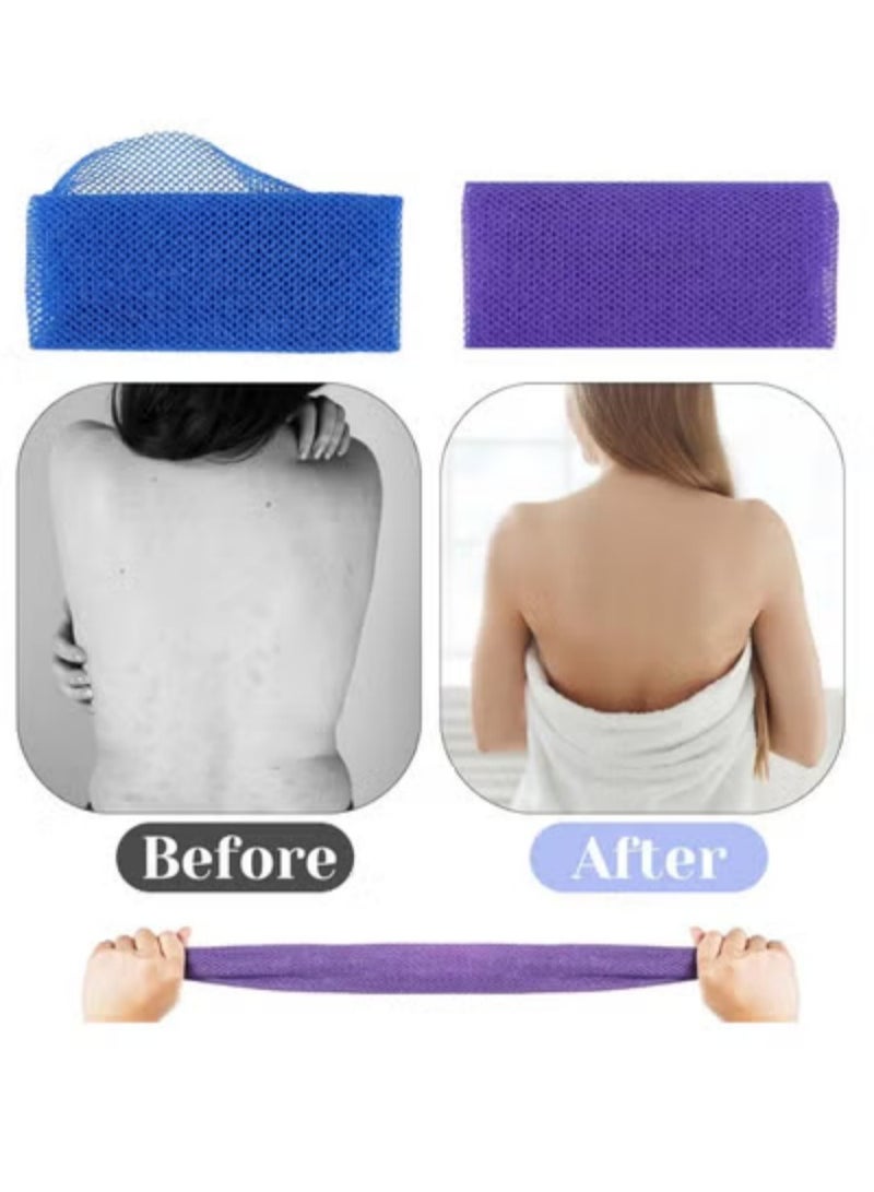 2-Piece Set African Net Exfoliating Long Body Scrubber Bath Sponge - Image 4