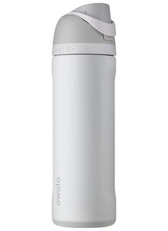 Owala FreeSip Insulated Stainless Steel Water Bottle with Straw for Sports and Travel, BPA-Free, 24-Ounce, Shy Marshmallow