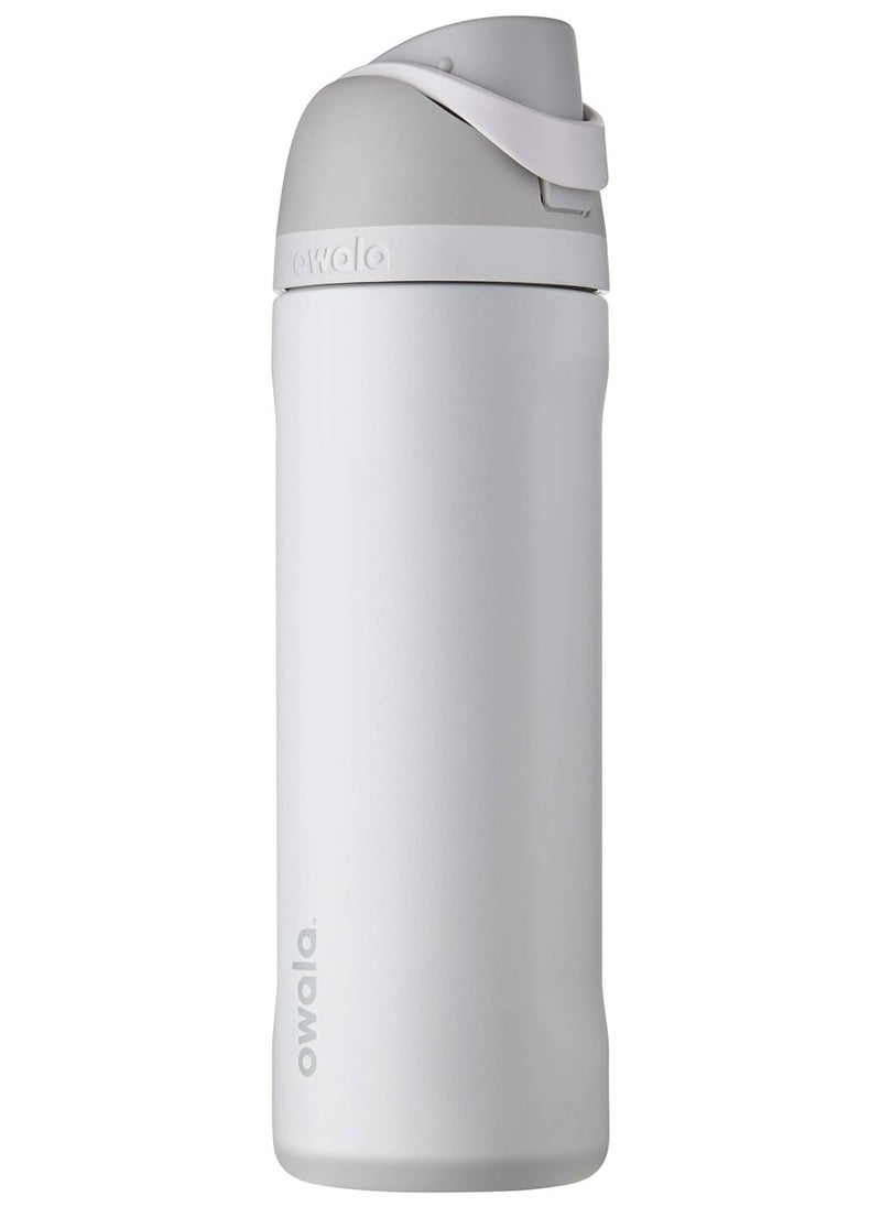 Owala - Owala FreeSip Insulated Stainless Steel Water Bottle with Straw for Sports and Travel, BPA-Free, 24-Ounce, Shy Marshmallow - Image 1