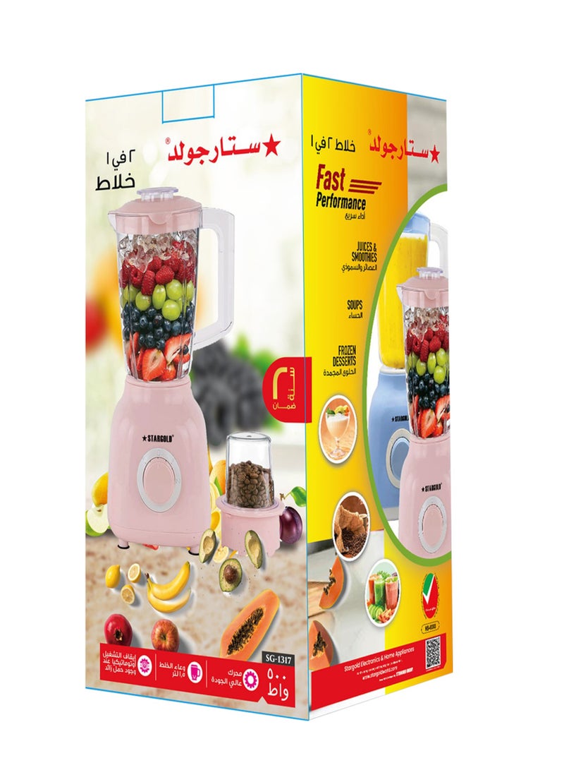 Stargold Electric Juicer Blender And Mixer 1.5 Liter  2 in 1 500W 2Speed Powerful Copper Motor  - Image 2