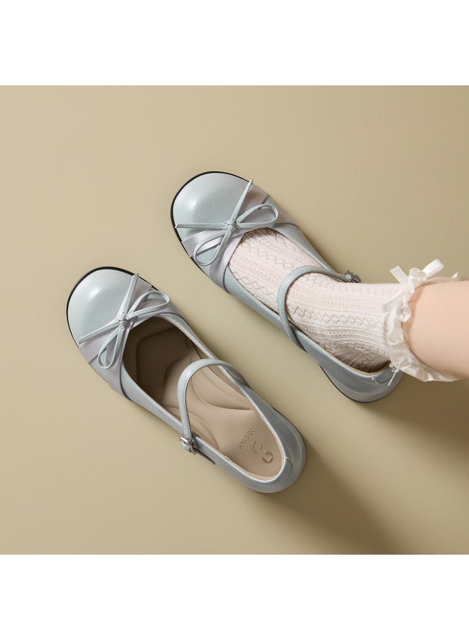 Josiny French Ballet Mary Jane Shoes Women 2026 New Fashion Shallow Mouth Shoes Women Bow Knot Thick Heel Single Shoes - Image 5
