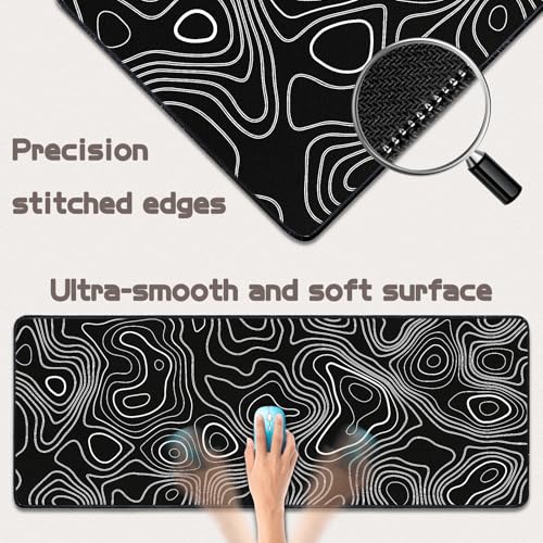 Yuhijoy Mouse Pad Gaming - Desk Mat for Keyboard and Mouse - Large Mouse Pad for Desk, World Map Mousepad (31.5 x 11.8inch) with Non-Slip Base, Desks Pad Mat for Gaming, Office and Home - Image 3