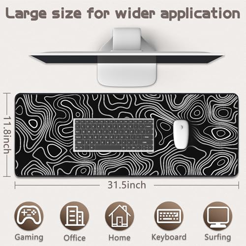 Yuhijoy Mouse Pad Gaming - Desk Mat for Keyboard and Mouse - Large Mouse Pad for Desk, World Map Mousepad (31.5 x 11.8inch) with Non-Slip Base, Desks Pad Mat for Gaming, Office and Home - Image 5