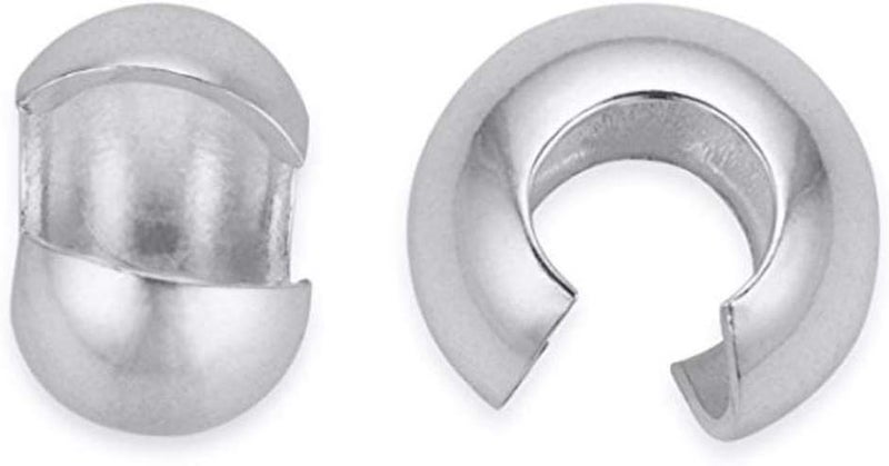 Swess Silver Crimp Covers 200PCS 4mm Crimp Beads Knot Covers 200PCS for Jewelry Making 200Pcs - Image 2