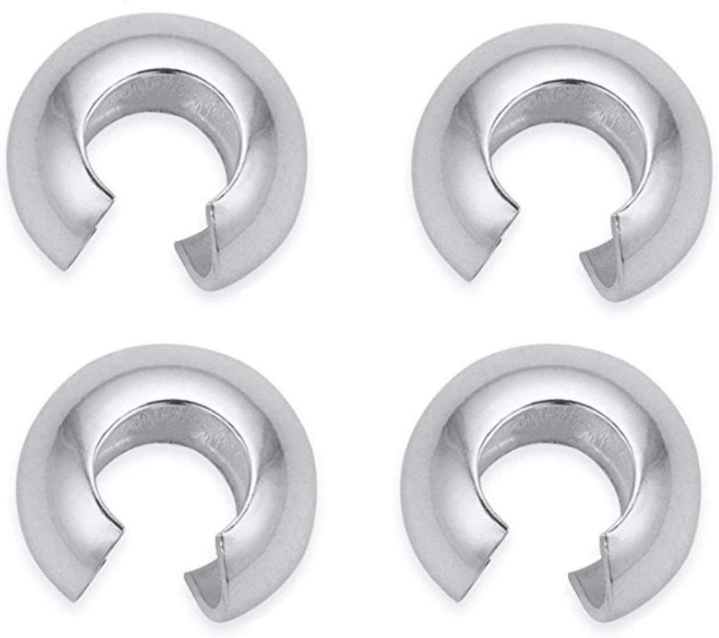 Swess Silver Crimp Covers 200PCS 4mm Crimp Beads Knot Covers 200PCS for Jewelry Making 200Pcs - Image 1