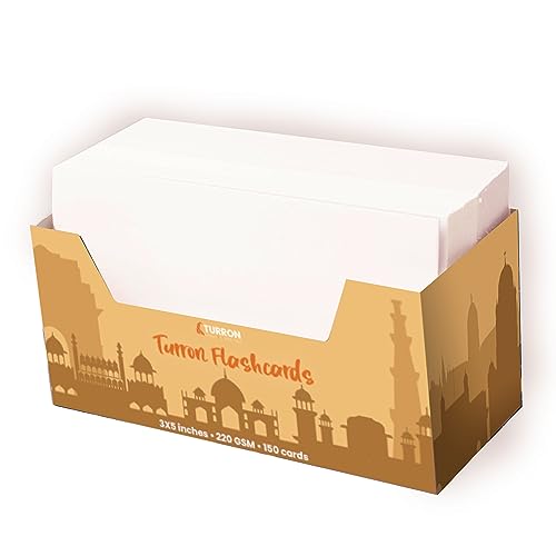 Turron Blank Index Flash Cards (150, White, 3 x 5 Inch, Plain) - Image 1
