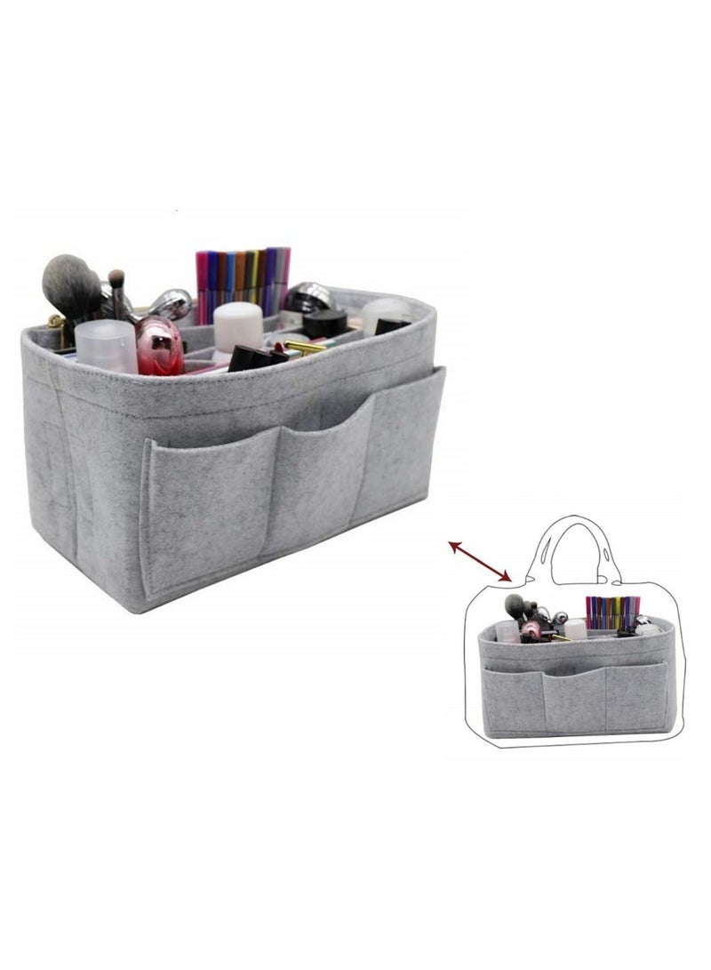 XiuWoo Felt Purse Insert Bag Cosmetic Makeup Organizer Bag In Bag For Handbag Purse Organizer Fits Speedy Neverfull  for Womens Handbag Travel Tote Hobo Bag Storage Purse Liner Divider for Any Brand Tote  - Image 1