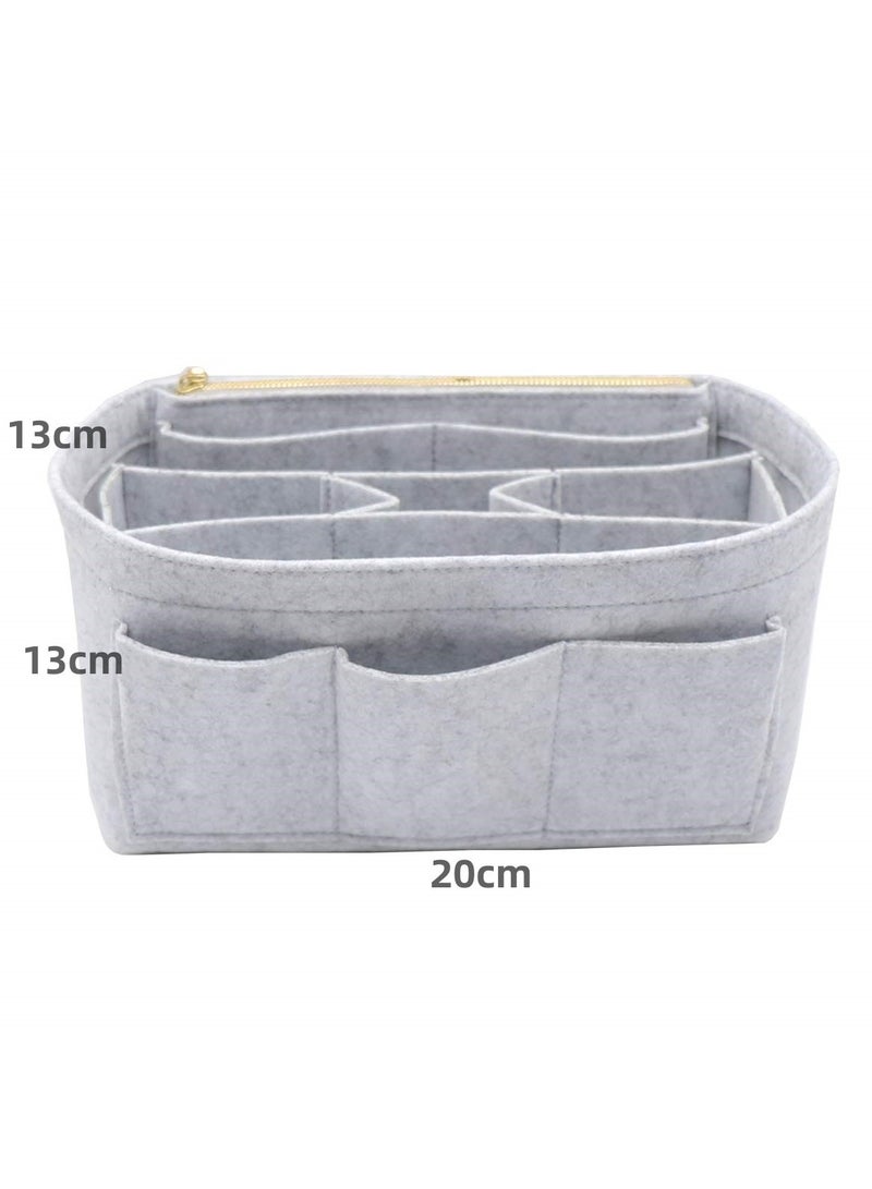 XiuWoo Felt Purse Insert Bag Cosmetic Makeup Organizer Bag In Bag For Handbag Purse Organizer Fits Speedy Neverfull  for Womens Handbag Travel Tote Hobo Bag Storage Purse Liner Divider for Any Brand Tote  - Image 2