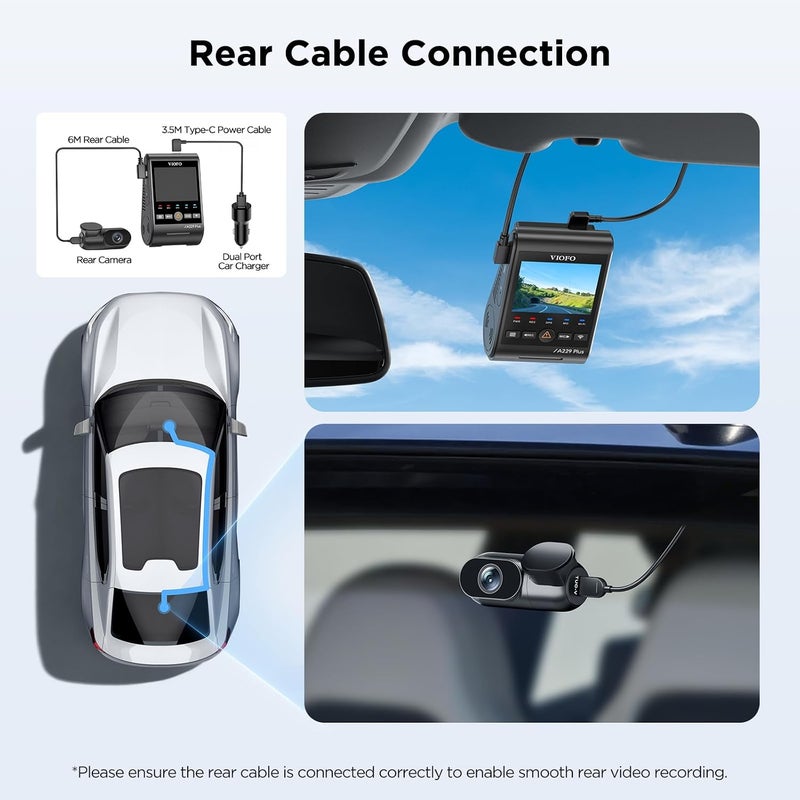 Viofo Rear Cable 6M(19.6ft) only for A229 Plus/Pro Dash Camera - Image 3