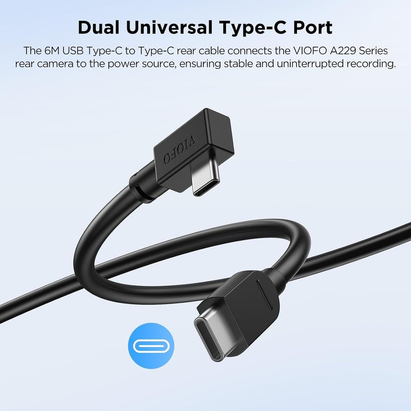 Viofo Rear Cable 6M(19.6ft) only for A229 Plus/Pro Dash Camera - Image 4