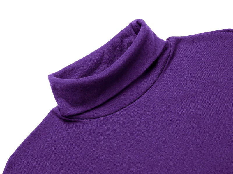 Poriff Mens Casual Basic Knitted Turtleneck Slim Fit Pullover Thermal Sweaters Purple L - Image 4