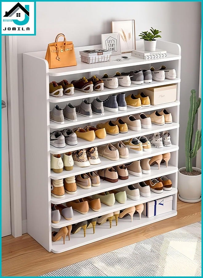 JOMILA Shoe Rack Wooden Shoes rack Shoe Cabinet Free Standing Entryway Shoe Tower Shelf Multi-Function Storage Organizer Boots Storage Shelf Home Furniture Modern House Office Stand Brown Wood - Image 1