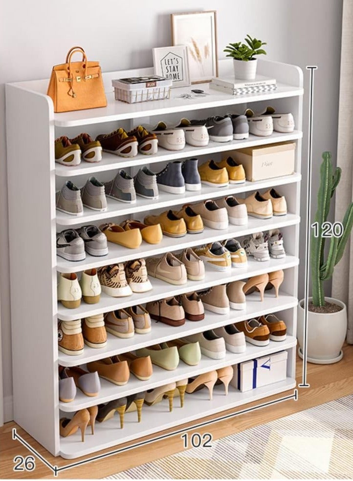 JOMILA Shoe Rack Wooden Shoes rack Shoe Cabinet Free Standing Entryway Shoe Tower Shelf Multi-Function Storage Organizer Boots Storage Shelf Home Furniture Modern House Office Stand Brown Wood - Image 2