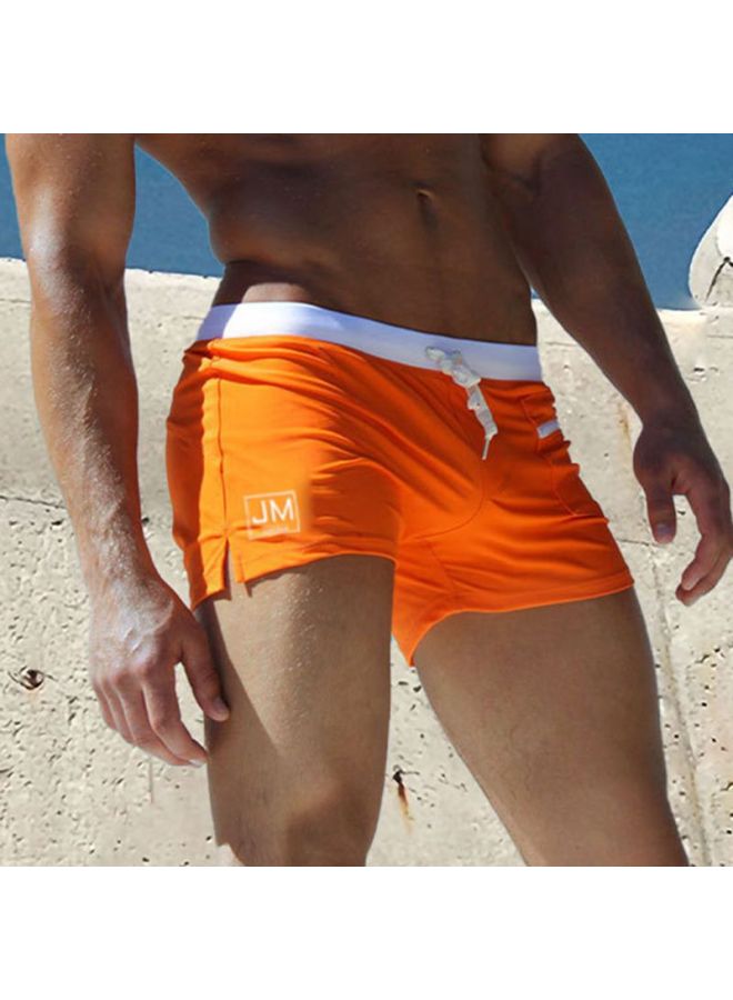 Generic JOCKMAIL Men's Low Waist Zipper Pocket Hot Spring Swimming Trunks Men's Boxer Swimming Trunks-Color:Black-Size:M - Image 5